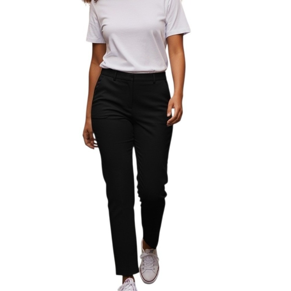 Briggs New York Womens Black Straight Leg High Rise Dress Pants Size 8S Petite